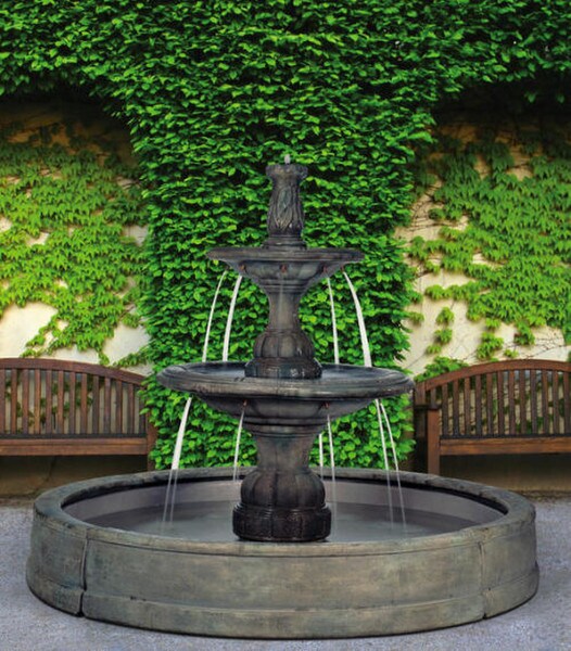 Contemporary Tier Fountain In Valencia Pool High-end Cast Stone Decor
